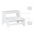 Linon Tyler Wood Bed Step Stool in White