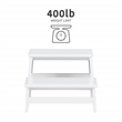 Linon Tyler Wood Bed Step Stool in White
