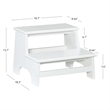 Linon Tyler Wood Bed Step Stool in White