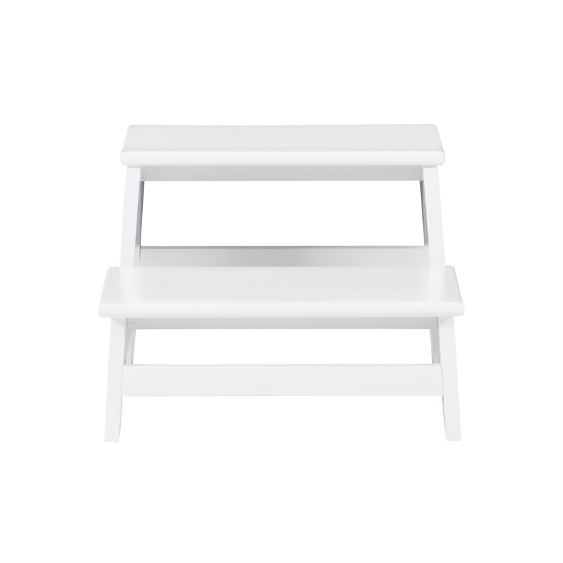 Linon Tyler Wood Bed Step Stool in White