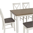 Linon Jane 2 Tone Six Piece Dining Set in Rustic Taupe and Vanilla White Wood
