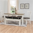 Linon Jane 2 Tone Six Piece Dining Set in Rustic Taupe and Vanilla White Wood