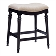Linon Hayes Big & Tall 27&quot Padded Saddle Seat Counter Stool in Black Rubberwood