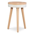 Linon Sherbert Side Table with Storage in Orange and White Wood