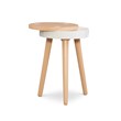 Linon Sherbert Side Table with Storage in Orange and White Wood