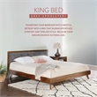 Linon Moore Mid Century Upholstered Platform King Bed Frame in Brown Wood