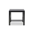 Linon Dart Steel End Table Top and Bottom Glass Shelves in Glossy Black
