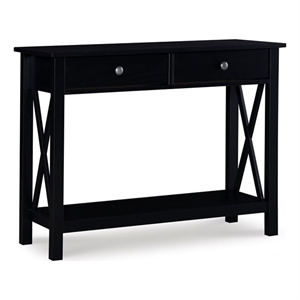 linon dalton wood console table in black
