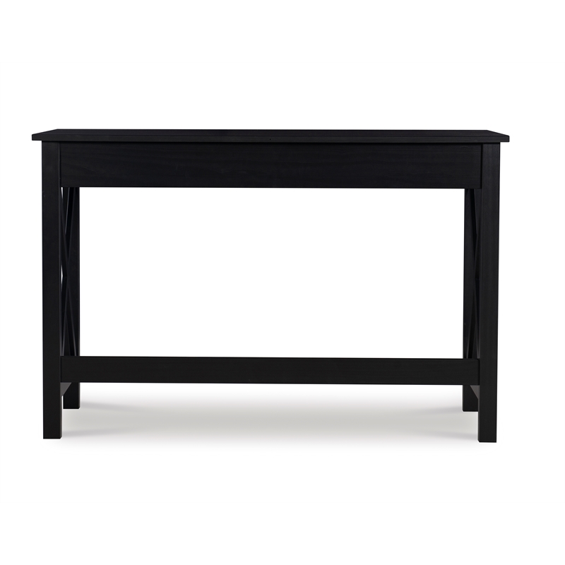 Linon Dalton Pine Wood One Drawer Laptop Desk in Black