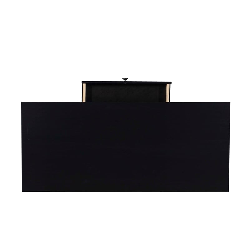 Linon Dalton Pine Wood One Drawer Laptop Desk in Black