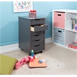 Linon Callie Six Drawer Rolling Storage Cart in Gray Wood