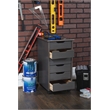 Linon Callie Six Drawer Rolling Storage Cart in Gray Wood