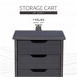 Linon Callie Six Drawer Rolling Storage Cart in Gray Wood