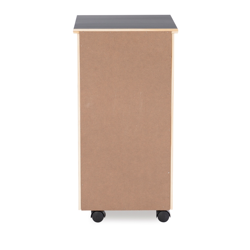 Linon Callie Six Drawer Rolling Storage Cart in Gray Wood