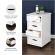 Linon Callie Six Drawer Rolling Storage Cart in White Wash Wood
