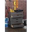 Linon Callie Six Drawer Wide Rolling Cart in Gray Wood
