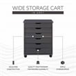 Linon Callie Six Drawer Wide Rolling Cart in Gray Wood