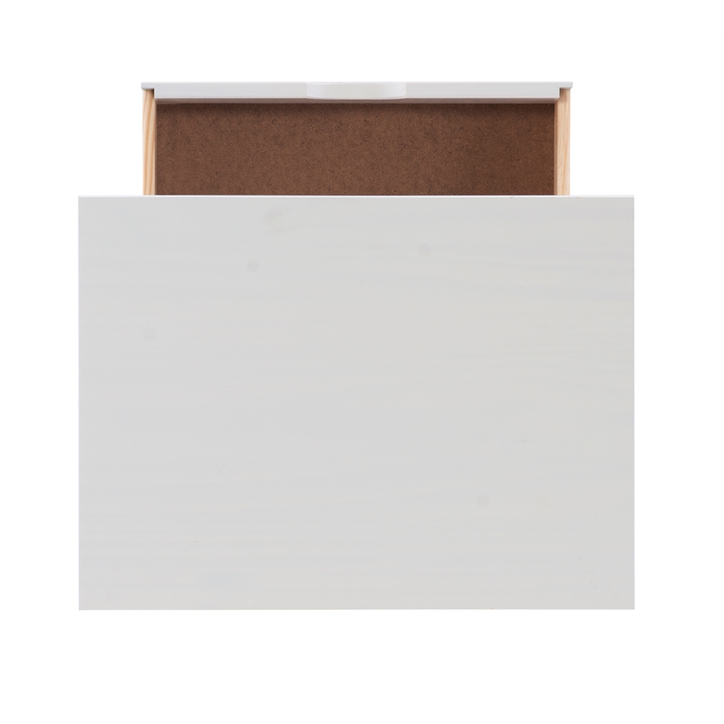 Linon Callie Six Drawer Wide Rolling Cart in White Wash Wood