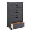 Linon Callie Eight Drawer Rolling Storage Cart in Gray Wood