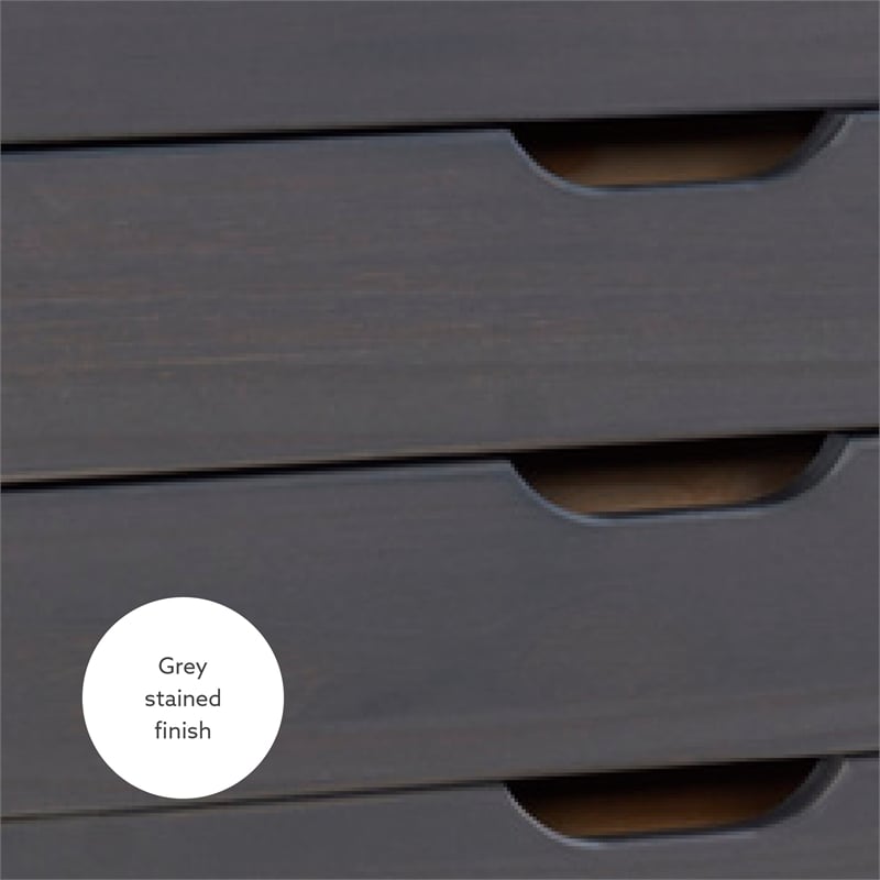 Linon Callie Eight Drawer Rolling Storage Cart in Gray Wood