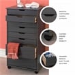 Linon Callie Eight Drawer Rolling Storage Cart in Gray Wood