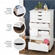 Linon Callie Eight Drawer Rolling Storage Cart in White Wash Wood