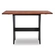 Linon Jackie Solid Wood Rustic Dining Nook Set with Storage in Black and Walnut