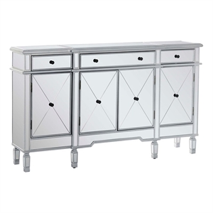 linon tally mirrored wood console in silver