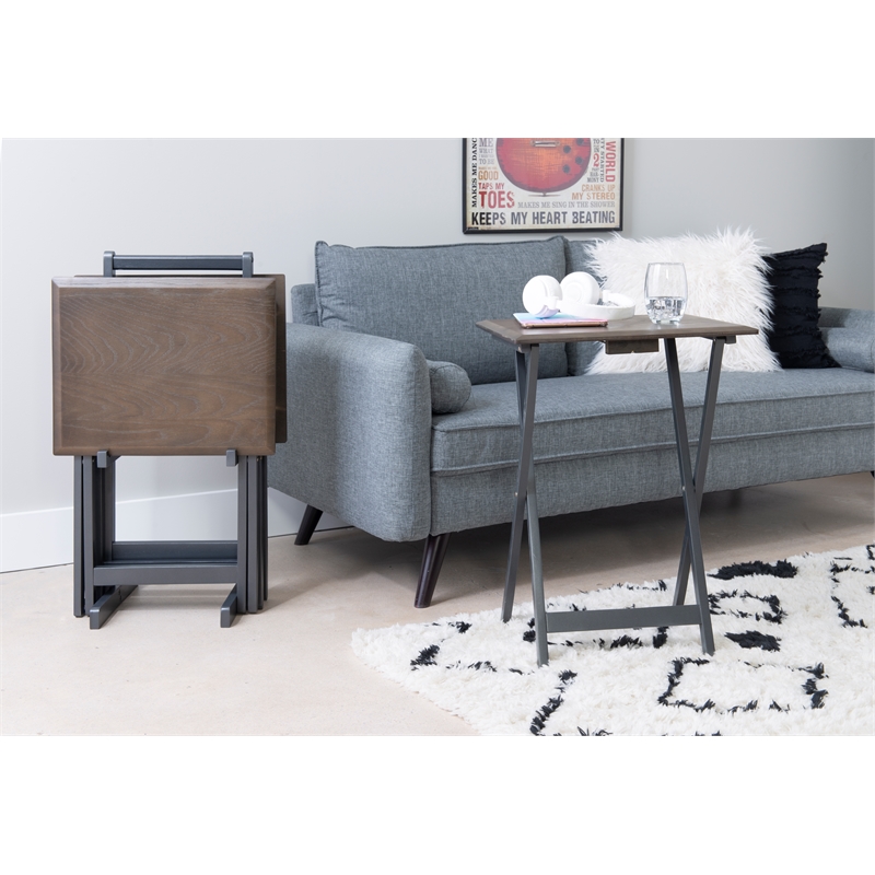 Tv Tray Tables Set : Farmhouse 5 Piece Oversized Snack Table Set In Walnut Bed Bath Beyond / The 10 best tray tables.