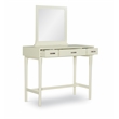 Linon Garbo Mirrored Vanity 3 Drawers Green Upholstered Stool in Cream Wood