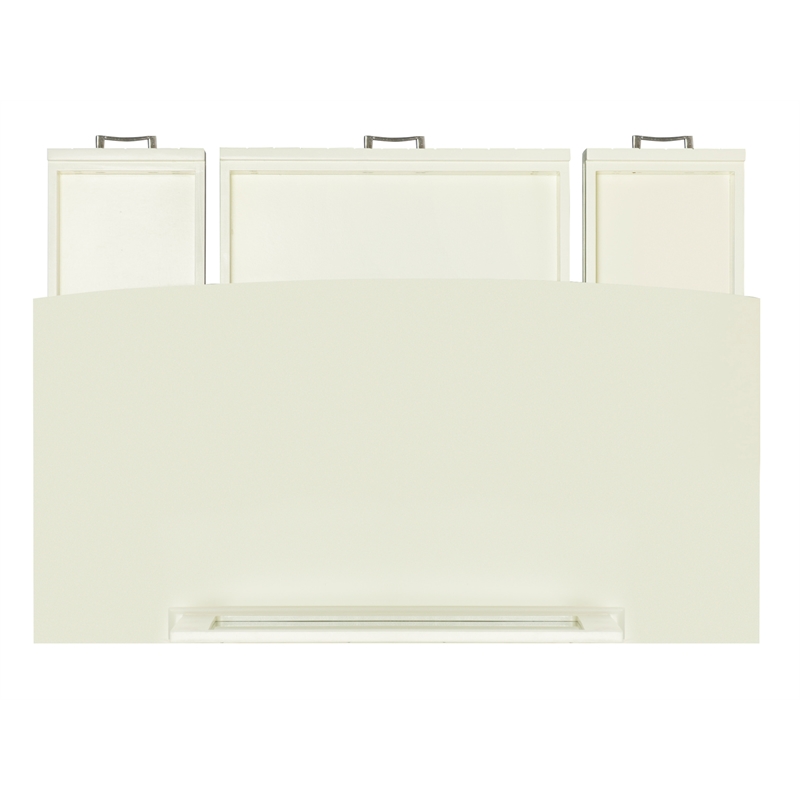 Linon Garbo Mirrored Vanity 3 Drawers Green Upholstered Stool in Cream Wood