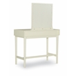 Linon Garbo Mirrored Vanity 3 Drawers Green Upholstered Stool in Cream Wood