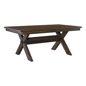 Linon Turino Sturdy Wood X Base Trestle Dining Table in Rustic Umber Finish