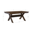 Linon Turino Sturdy Wood X Base Trestle Dining Table in Rustic Umber Finish