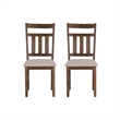 Linon Turino Set of 2 Upholstered Dining Side Chairs in Rustic Umber Wood