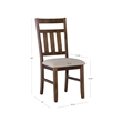 Linon Turino Set of 2 Upholstered Dining Side Chairs in Rustic Umber Wood