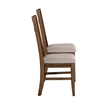 Linon Turino Set of 2 Upholstered Dining Side Chairs in Rustic Umber Wood
