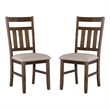 Linon Turino Set of 2 Upholstered Dining Side Chairs in Rustic Umber Wood
