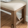 Linon Turino Tan Upholstered Bench in Rustic Umber Finished Rubberwood