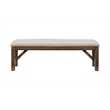Linon Turino Tan Upholstered Bench in Rustic Umber Finished Rubberwood