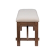 Linon Turino Tan Upholstered Bench in Rustic Umber Finished Rubberwood