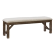 Linon Turino Tan Upholstered Bench in Rustic Umber Finished Rubberwood