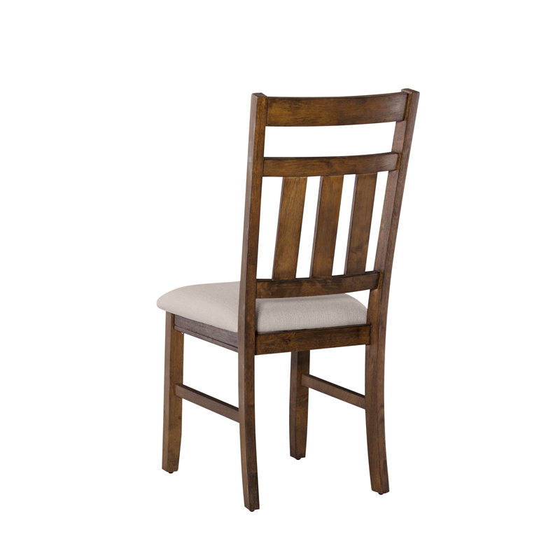 Linon Turino 7 Piece X-Frame Dining Set Padded Seats in Rustic Umber Wood