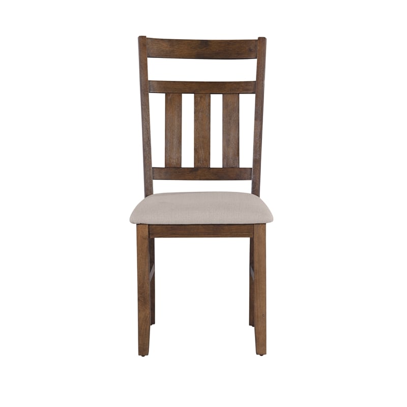 Linon Turino 6 Piece Dining Set X-Frame Padded Seats in Rustic Umber Wood