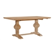 Linon Larson Pine Wood Double Pedestal Dining Table in Rustic Honey Brown