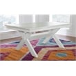 Linon Turino Sturdy Wood X-Base Trestle Dining Table in Smokey White Finish