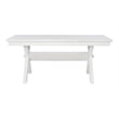 Linon Turino Sturdy Wood X-Base Trestle Dining Table in Smokey White Finish