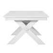 Linon Turino Sturdy Wood X-Base Trestle Dining Table in Smokey White Finish