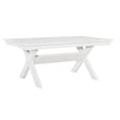 Linon Turino Sturdy Wood X-Base Trestle Dining Table in Smokey White Finish
