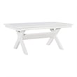 Linon Turino Sturdy Wood X-Base Trestle Dining Table in Smokey White Finish